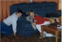 Two kids and a Wolfhound